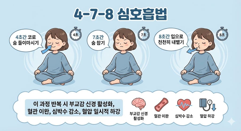 부교감 신경을 자극해 즉각적으로 혈압 낮추는 심호흡 방법